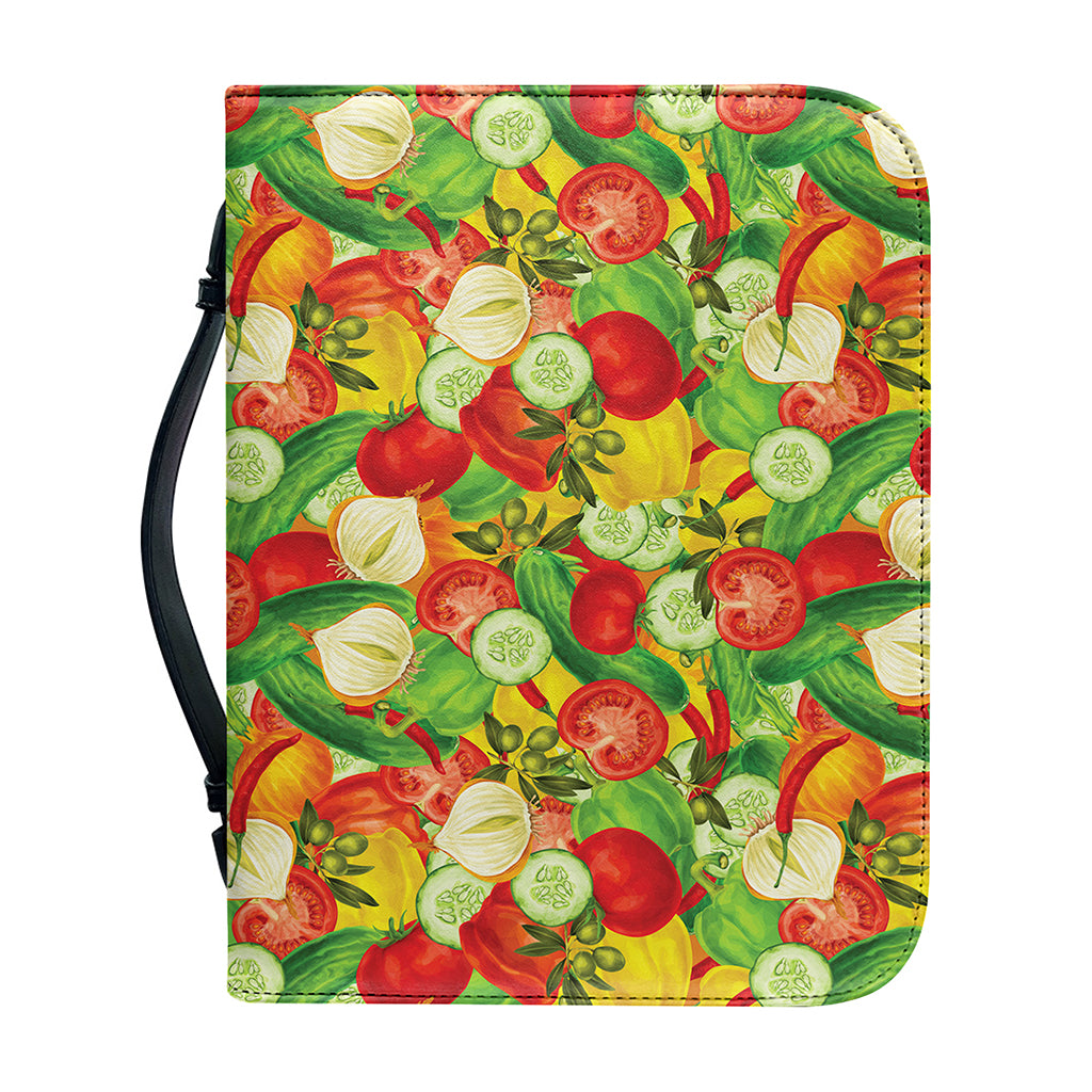 Vegan Pattern Print Leather Bible Cover