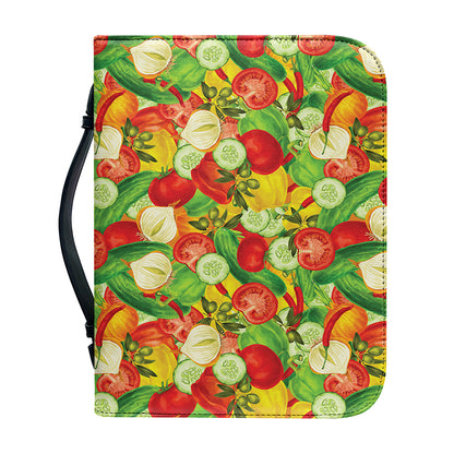 Vegan Pattern Print Leather Bible Cover