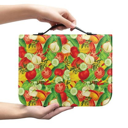 Vegan Pattern Print Leather Bible Cover