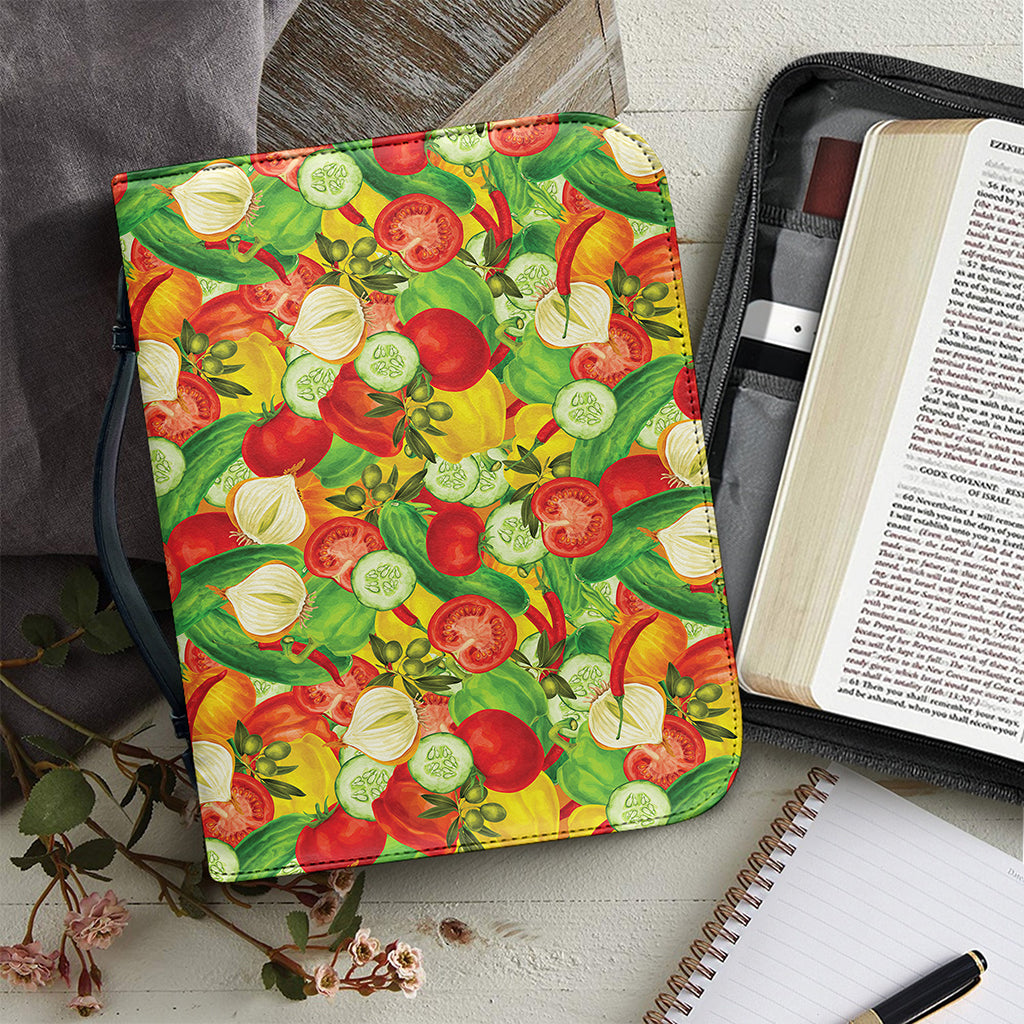 Vegan Pattern Print Leather Bible Cover