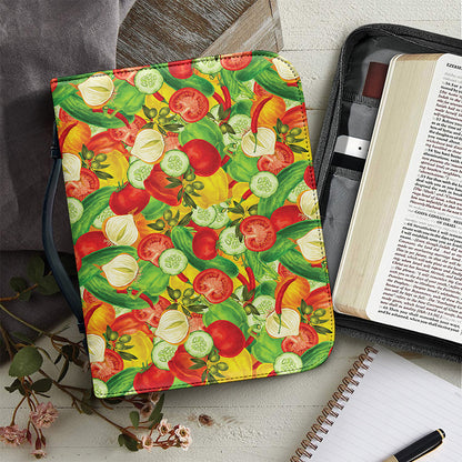 Vegan Pattern Print Leather Bible Cover