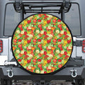 Vegan Pattern Print Leather Spare Tire Cover