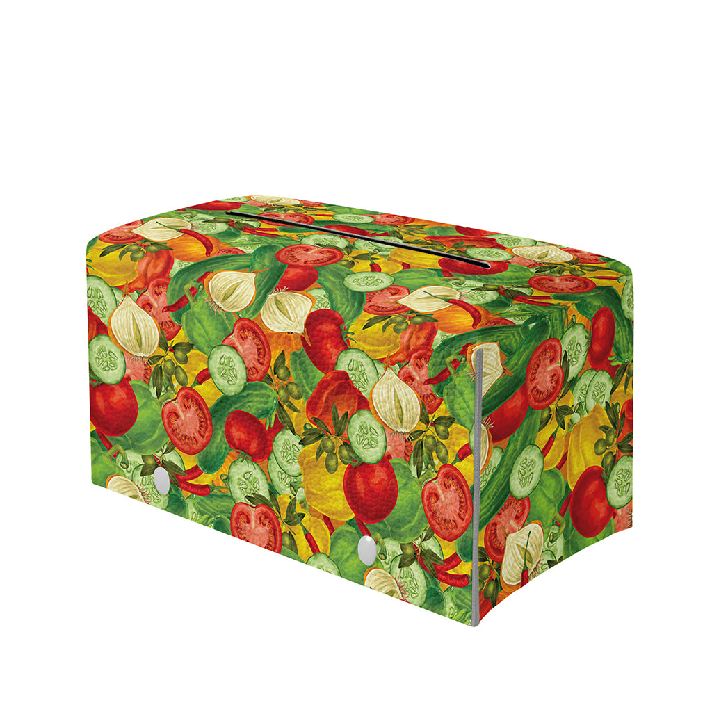 Vegan Pattern Print Leather Tissue Box Cover
