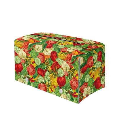 Vegan Pattern Print Leather Tissue Box Cover