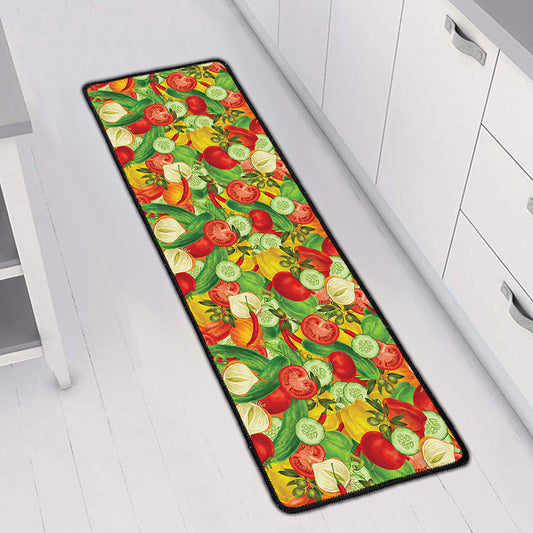 Vegan Pattern Print Long Kitchen Mat