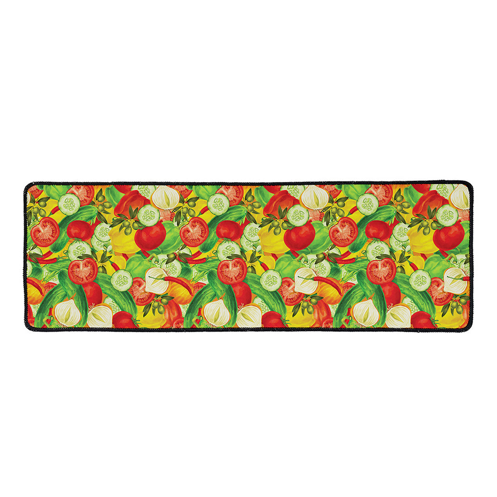Vegan Pattern Print Long Kitchen Mat