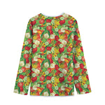 Vegan Pattern Print Long Sleeve Short Coat
