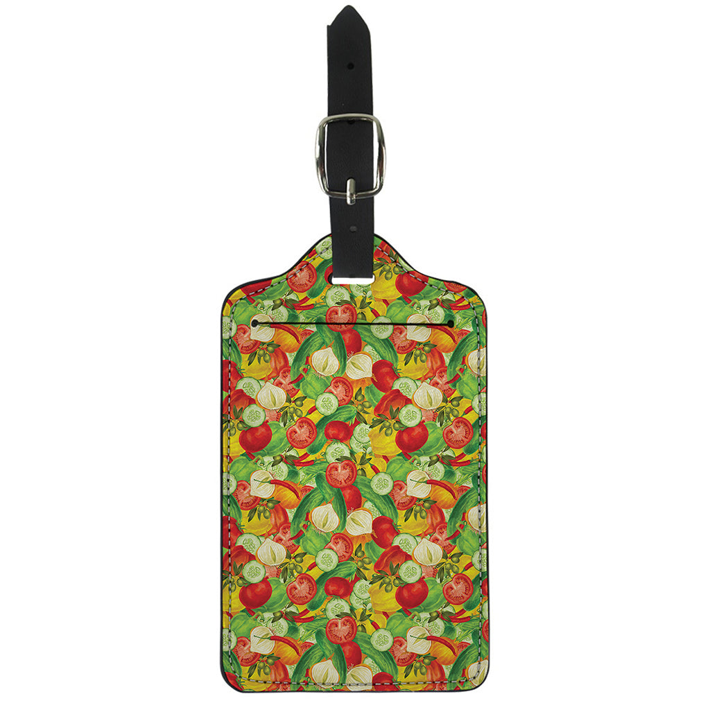 Vegan Pattern Print Luggage Tag