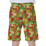 Vegan Pattern Print Men's Beach Shorts