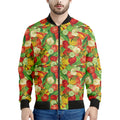 Vegan Pattern Print Men's Bomber Jacket