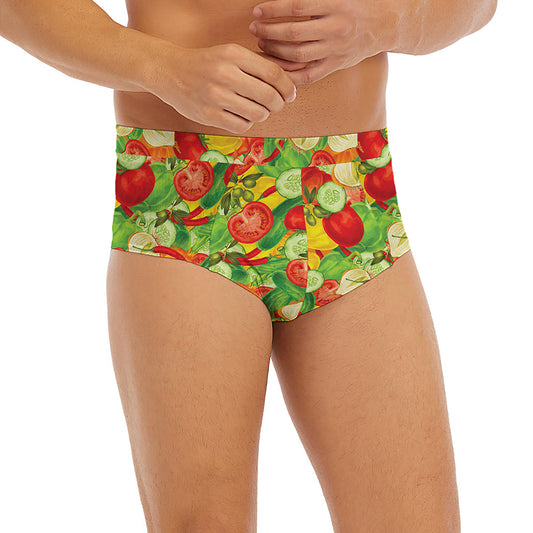 Vegan Pattern Print Men's Briefs