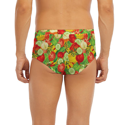 Vegan Pattern Print Men's Briefs