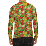 Vegan Pattern Print Men's Long Sleeve Rash Guard