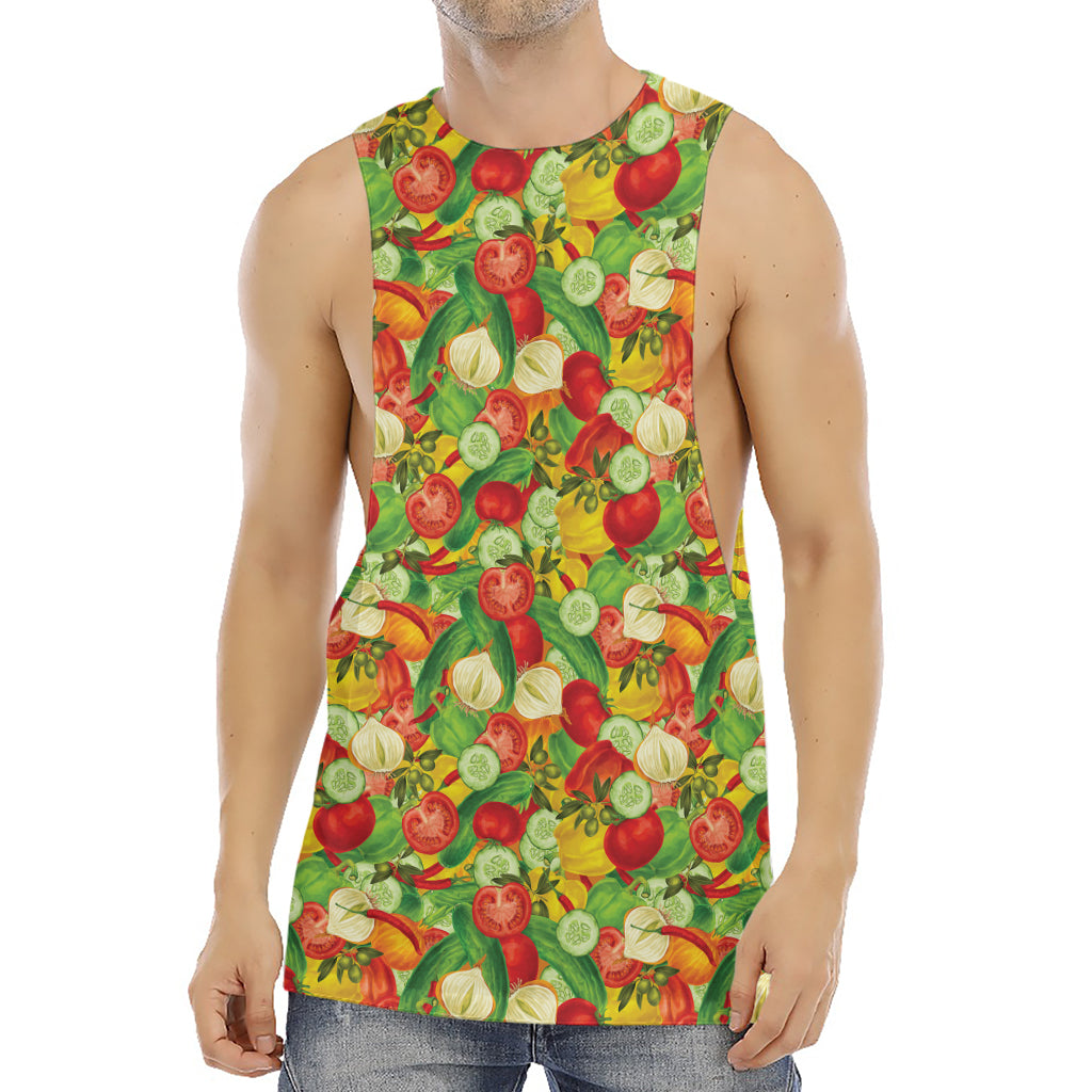 Vegan Pattern Print Men's Muscle Tank Top