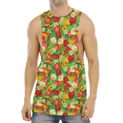 Vegan Pattern Print Men's Muscle Tank Top