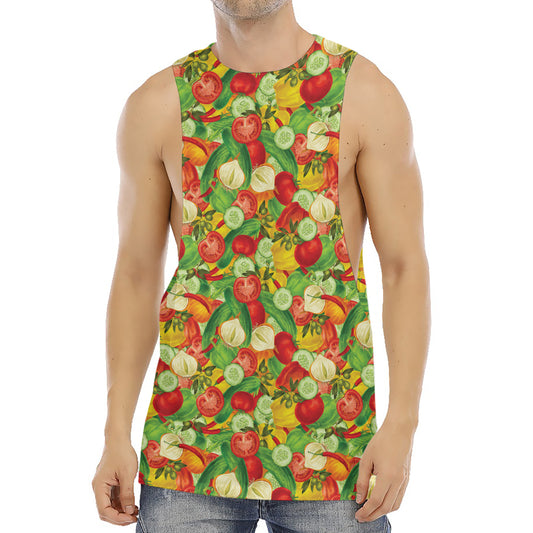 Vegan Pattern Print Men's Muscle Tank Top