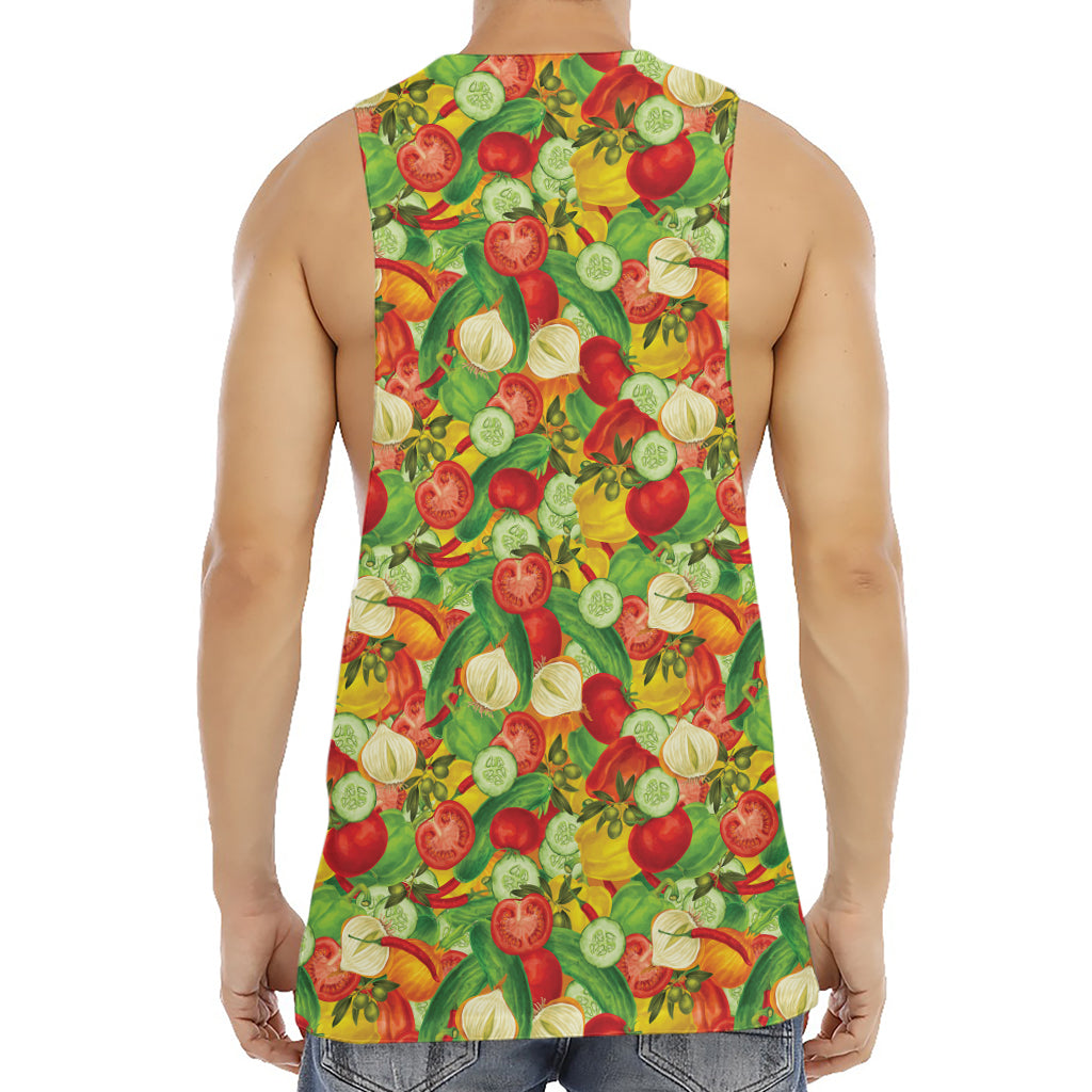 Vegan Pattern Print Men's Muscle Tank Top