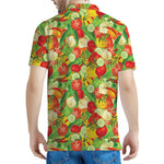 Vegan Pattern Print Men's Polo Shirt