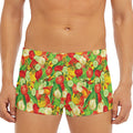 Vegan Pattern Print Men's Short Boxer Briefs