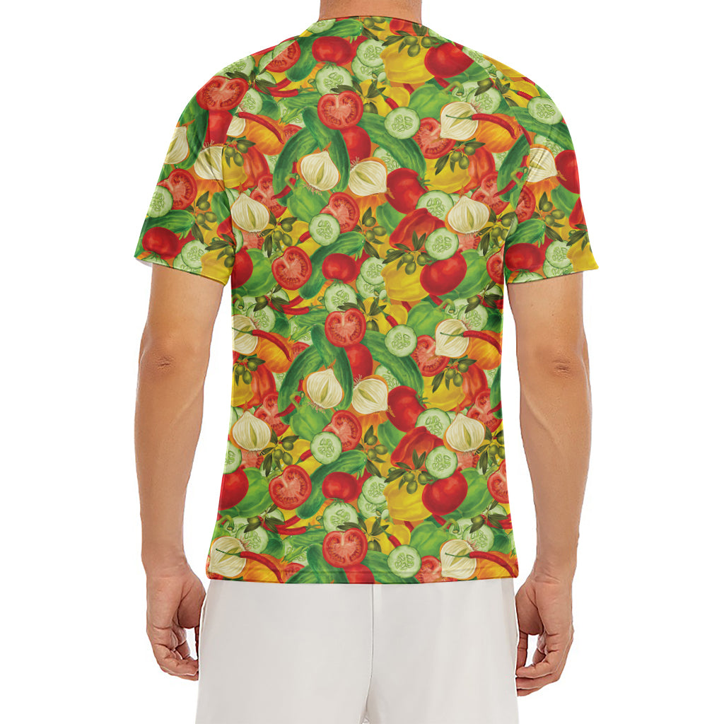 Vegan Pattern Print Men's Short Sleeve Rash Guard