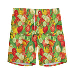 Vegan Pattern Print Men's Sports Shorts