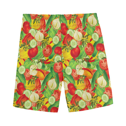 Vegan Pattern Print Men's Sports Shorts