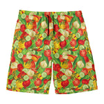 Vegan Pattern Print Men's Swim Trunks