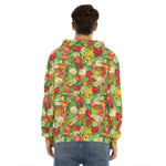 Vegan Pattern Print Men's Velvet Pullover Hoodie