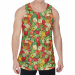 Vegan Pattern Print Men's Velvet Tank Top