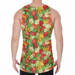 Vegan Pattern Print Men's Velvet Tank Top