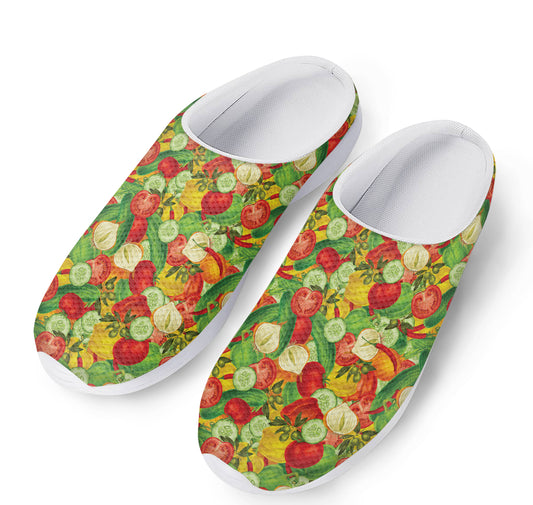 Vegan Pattern Print Mesh Casual Shoes