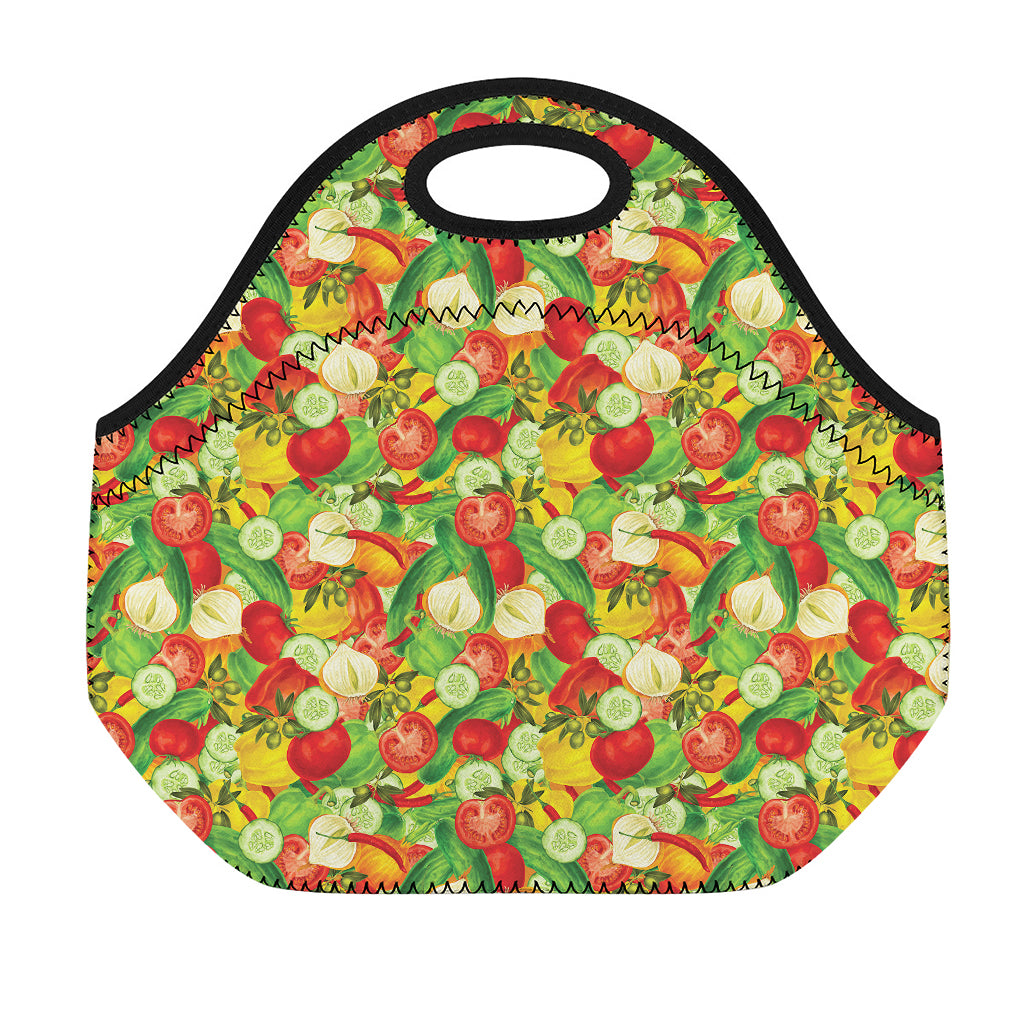 Vegan Pattern Print Neoprene Lunch Bag
