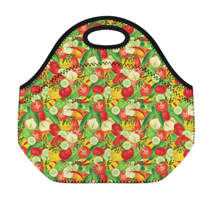 Vegan Pattern Print Neoprene Lunch Bag