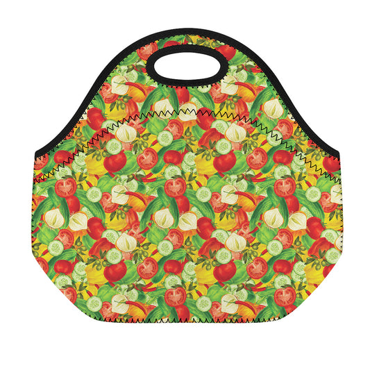 Vegan Pattern Print Neoprene Lunch Bag