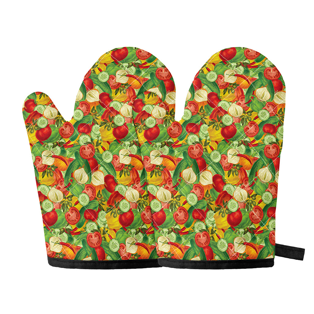 Vegan Pattern Print Oven Mitts