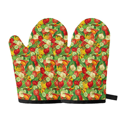 Vegan Pattern Print Oven Mitts