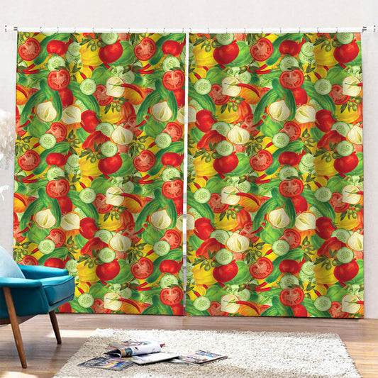 Vegan Pattern Print Pencil Pleat Curtains