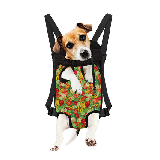 Vegan Pattern Print Pet Carrier Backpack