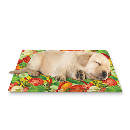 Vegan Pattern Print Pet Cooling Mat Cover