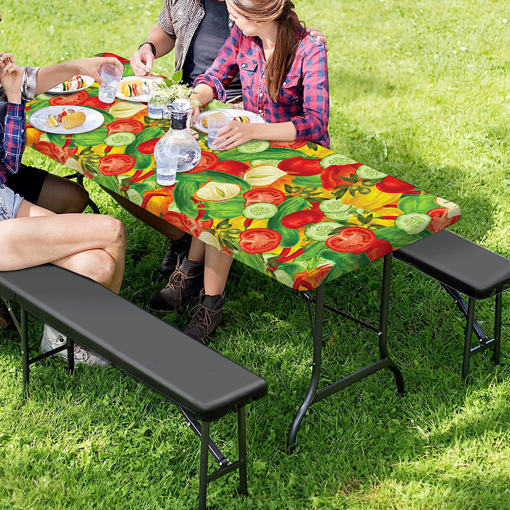 Vegan Pattern Print Picnic Table Cover