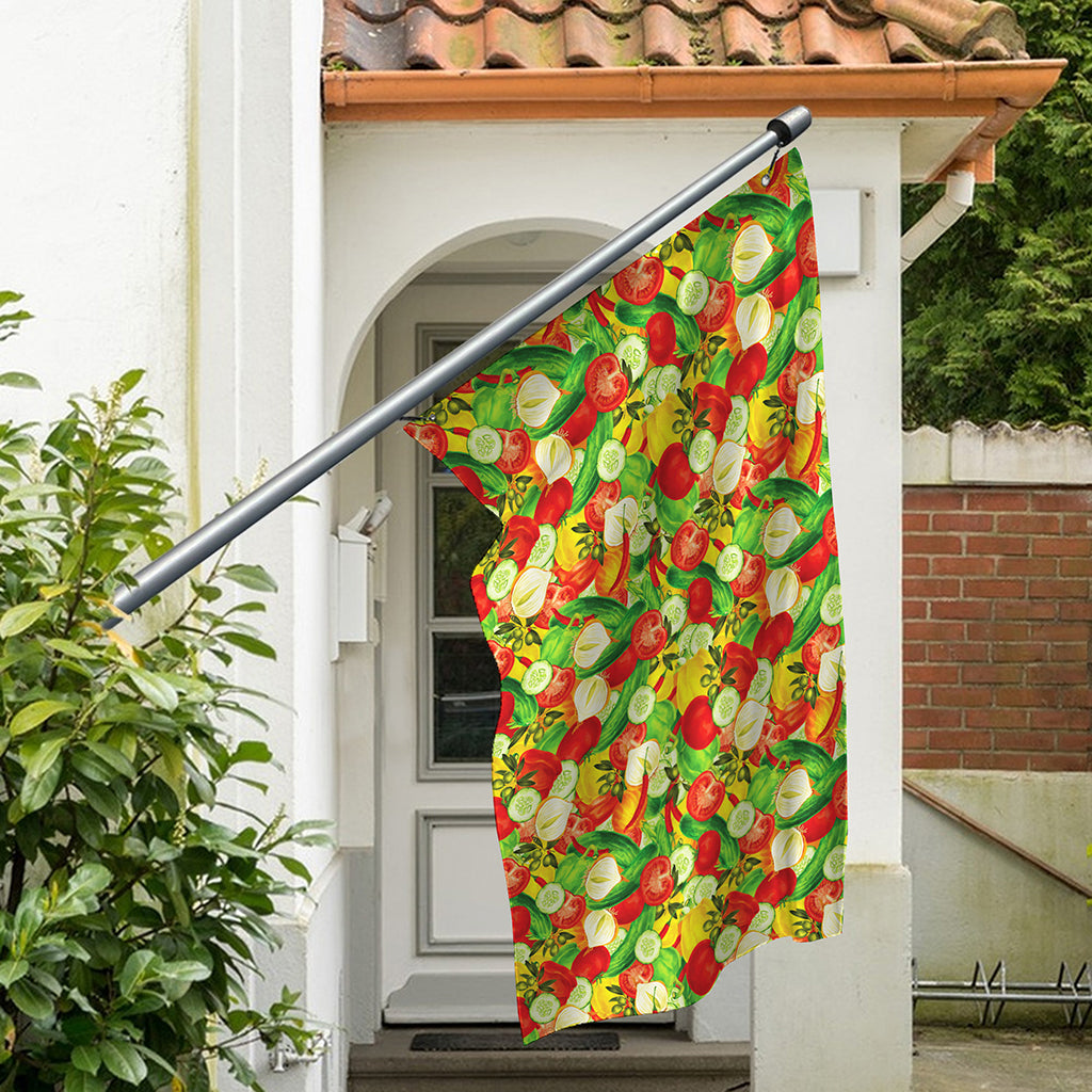 Vegan Pattern Print Polyester Flag