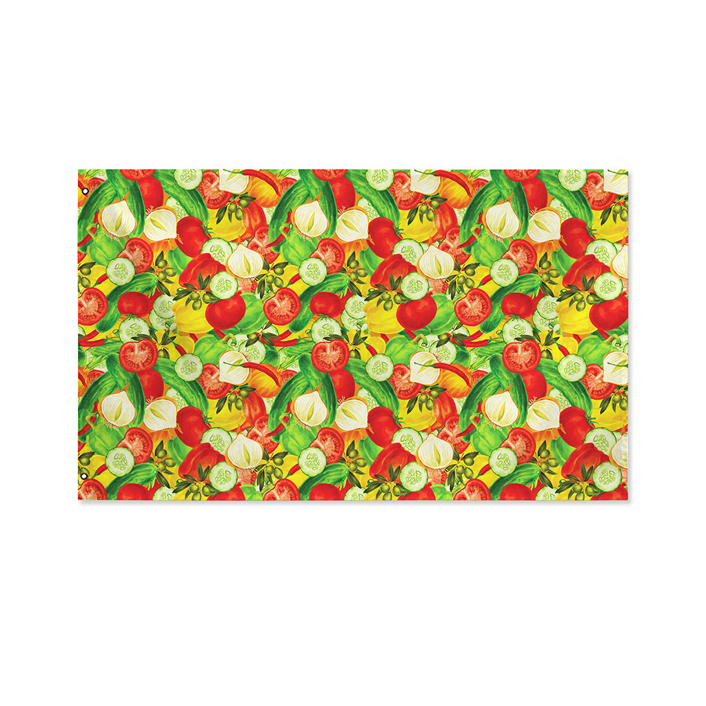 Vegan Pattern Print Polyester Flag
