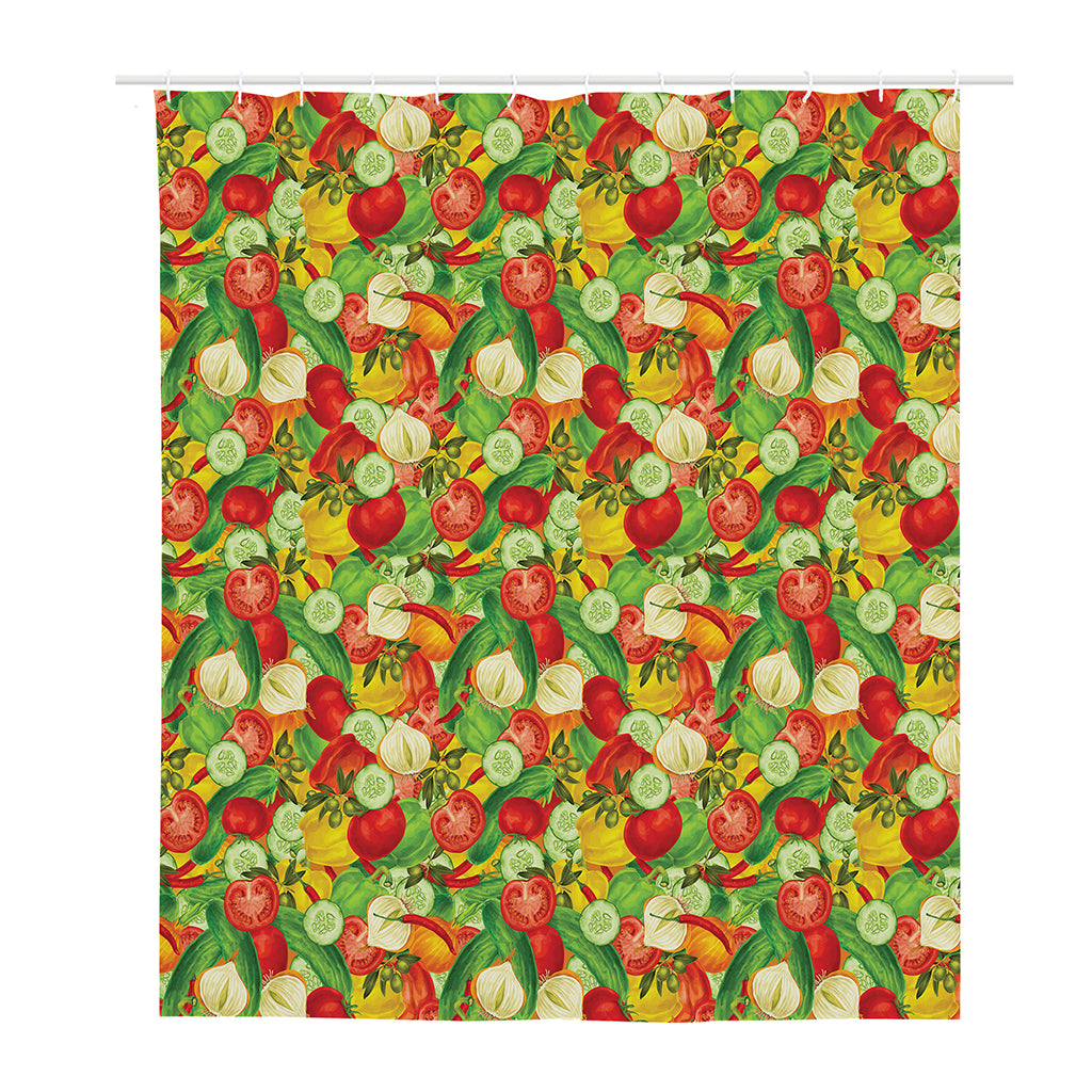 Vegan Pattern Print Polyester Shower Curtain