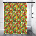 Vegan Pattern Print Premium Shower Curtain