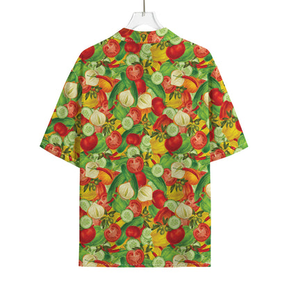 Vegan Pattern Print Rayon Hawaiian Shirt