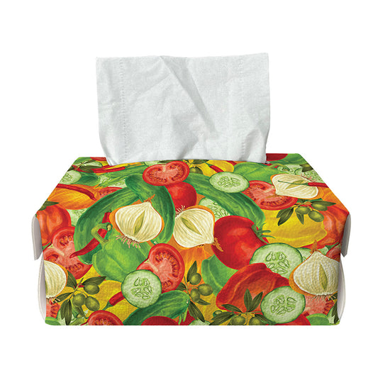 Vegan Pattern Print Rectangle Tissue Box Cover