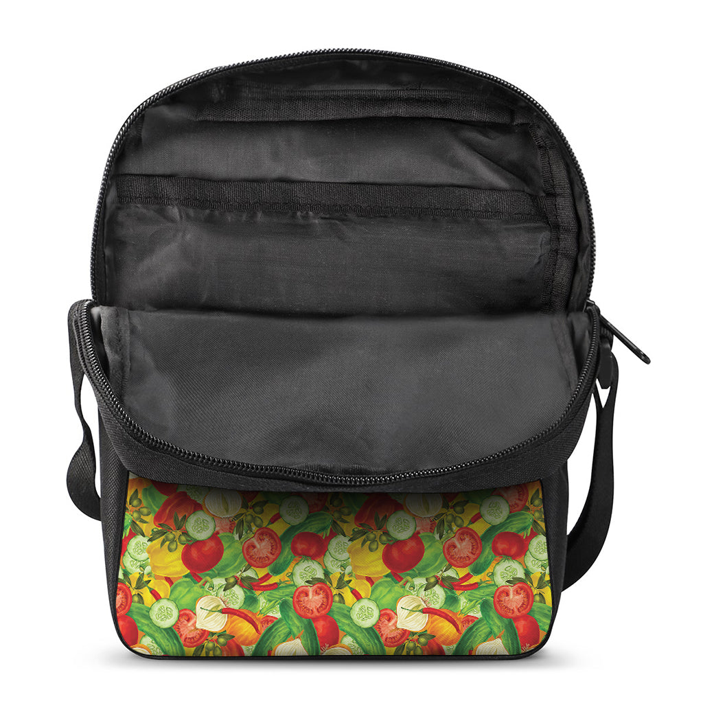 Vegan Pattern Print Rectangular Crossbody Bag