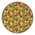 Vegan Pattern Print Round Floor Mat