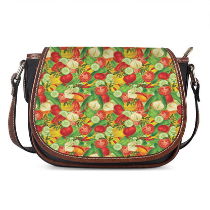 Vegan Pattern Print Saddle Bag