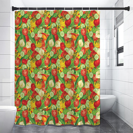 Vegan Pattern Print Shower Curtain